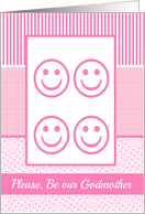 Multiple Girls Godmother Invitation Photo Card pink stripes card