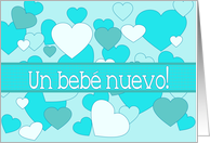 spanish un nio Baby Boy Congratulations Blue Hearts card