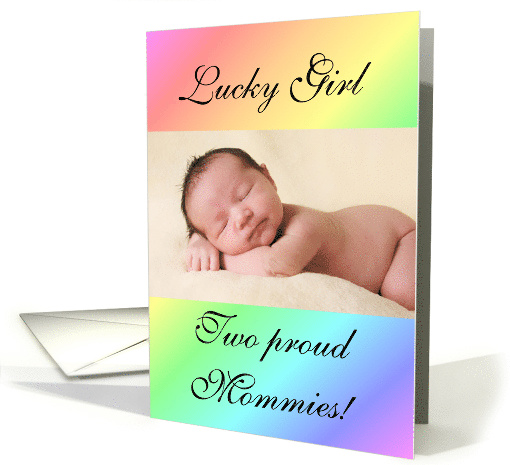 Lesbian Couple girl birth announcement photo card (1241112)