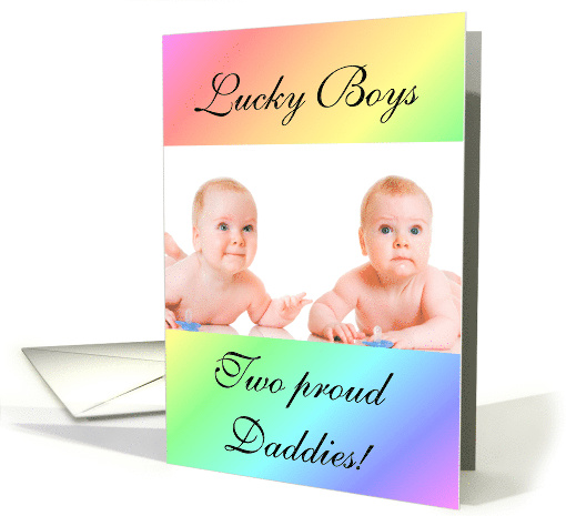 Gay Couple multiple boy birth announcement photo card (1241132)