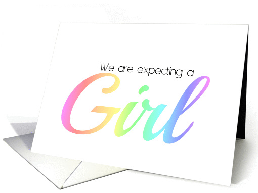 Same Sex Couple Girl pregnancy announcement rainbow colors card