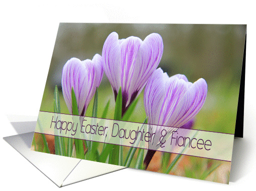 Daughter & Fiancee - Happy Easter Purple crocuses card (1251576)