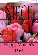 Niece Mixed pink tulips Happy Mother’s Day card