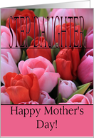 Step Daughter Mixed pink tulips Happy Mother’s Day card