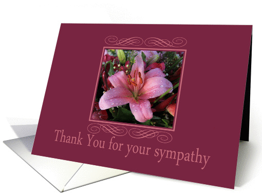 Thank You for Sympathy - Pink Lily card (1254870)