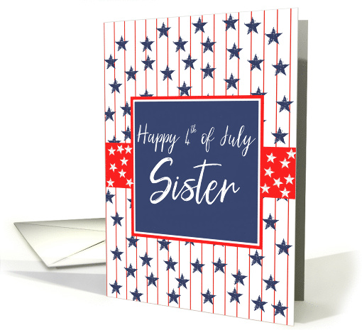 Sister Happy 4th of July Blue Chalkboard card (1255060)