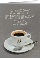 33rd Birthday for Dad - Espresso Coffee card