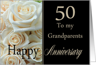 50th Anniversary, Grandparents - Pale pink roses card
