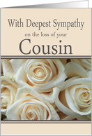 Cousin With Deepest Sympathy Pale Pink Roses card