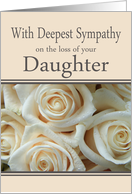 Daughter With Deepest Sympathy Pale Pink roses card