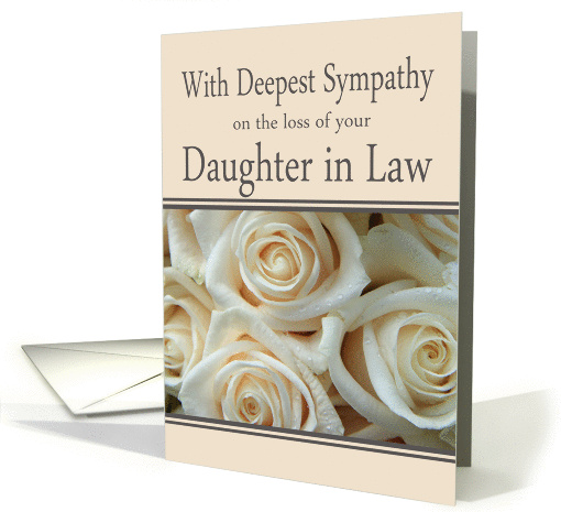 Daughter in Law - With Deepest Sympathy, Pale Pink roses card