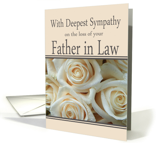Father in Law - With Deepest Sympathy, Pale Pink roses card (1263618)
