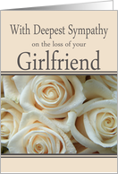 Girlfriend - With Deepest Sympathy, Pale Pink roses card