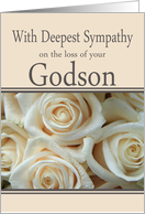 Godson - With Deepest Sympathy, Pale Pink roses card