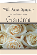 Grandma - With Deepest Sympathy, Pale Pink roses card