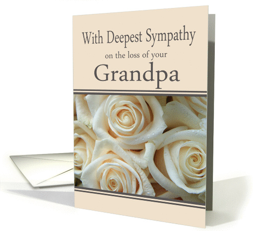 Grandpa - With Deepest Sympathy, Pale Pink roses card (1263658)