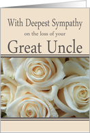 Great Uncle - With Deepest Sympathy, Pale Pink roses card