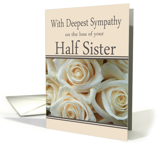 Half Sister - With Deepest Sympathy, Pale Pink roses card (1263682)