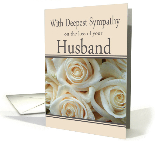 Husband - With Deepest Sympathy, Pale Pink roses card (1263684)