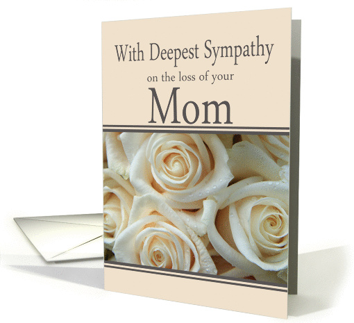 Mom - With Deepest Sympathy, Pale Pink roses card (1263688)