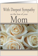 Mom - With Deepest Sympathy, Pale Pink roses card