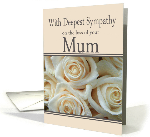 Mum - With Deepest Sympathy, Pale Pink roses card (1263700)