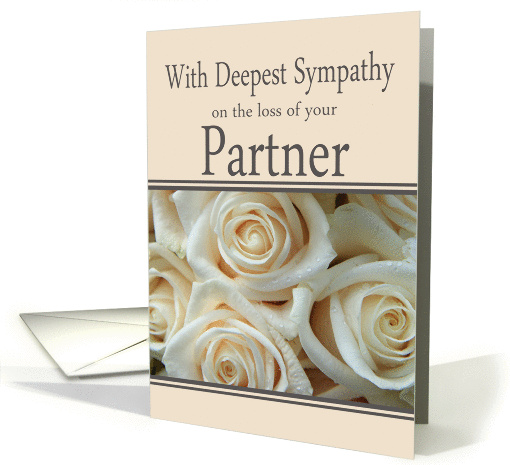 Partner - With Deepest Sympathy, Pale Pink roses card (1263720)