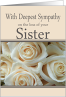 Sister - With Deepest Sympathy, Pale Pink roses card