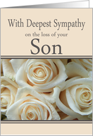 Son - With Deepest Sympathy, Pale Pink roses card