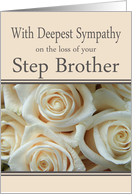 Step Brother - With Deepest Sympathy, Pale Pink roses card
