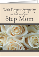 Step Mom - With Deepest Sympathy, Pale Pink roses card