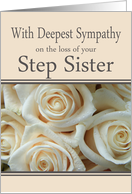 Step Sister - With Deepest Sympathy, Pale Pink roses card