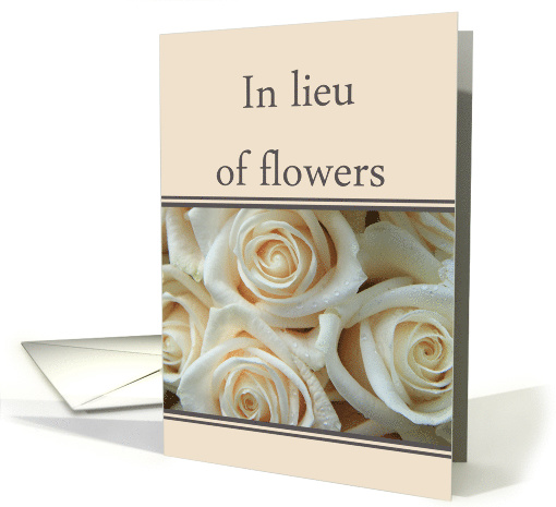 In Lieu of Flowers Sympathy Pale Pink Roses card (1263782)