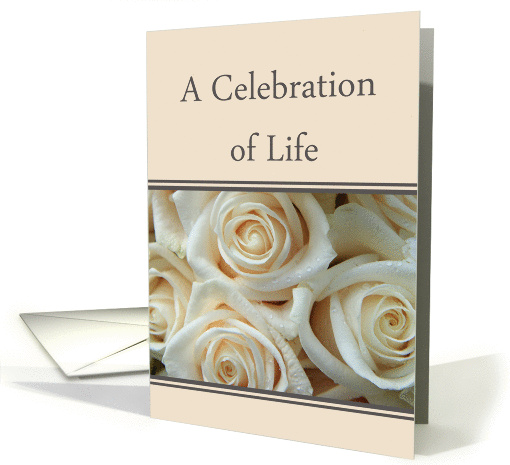 Celebration of Life, Pale Pink roses card (1263790)