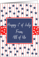 From All of Us in Company 4th of July Blue Chalkboard card