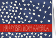 Happy Birthday America - Happy 4th of July stars on blue chalkboard card