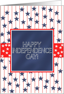 Independence Gay Happy 4th of July Stars on Blue Chalkboard card