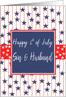 Son & Husband 4th of July Blue Chalkboard card