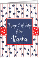 Alaska 4th of July Blue Chalkboard card