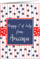 Arizona 4th of July Blue Chalkboard card