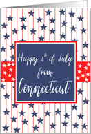 Connecticut 4th of July Blue Chalkboard card
