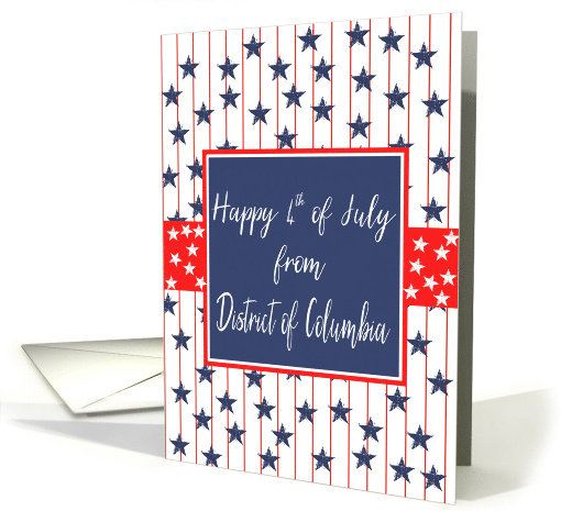District of Columbia 4th of July Blue Chalkboard card (1266778)