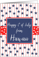 Hawaii 4th of July Blue Chalkboard card