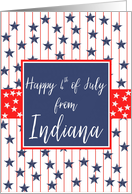 Indiana 4th of July Blue Chalkboard card
