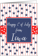 Iowa 4th of July Blue Chalkboard card