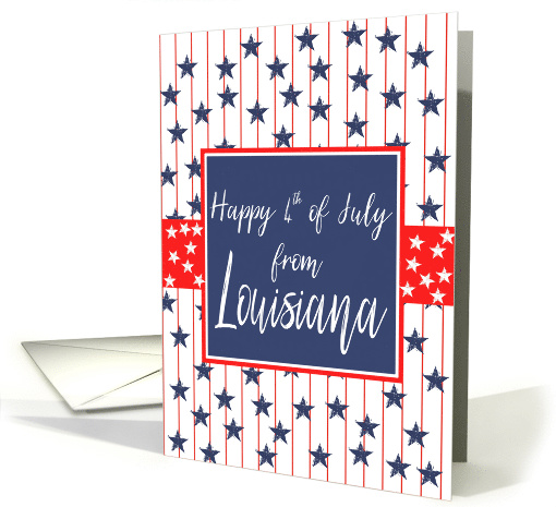 Louisiana 4th of July Blue Chalkboard card (1266860)