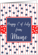 Maine 4th of July Blue Chalkboard card