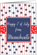 Massachusetts 4th of July Blue Chalkboard card
