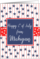 Michigan 4th of July Blue Chalkboard card