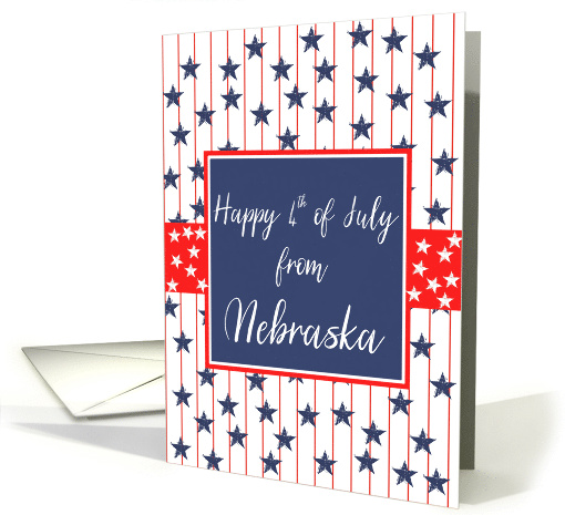 Nebraska 4th of July Blue Chalkboard card (1267876)